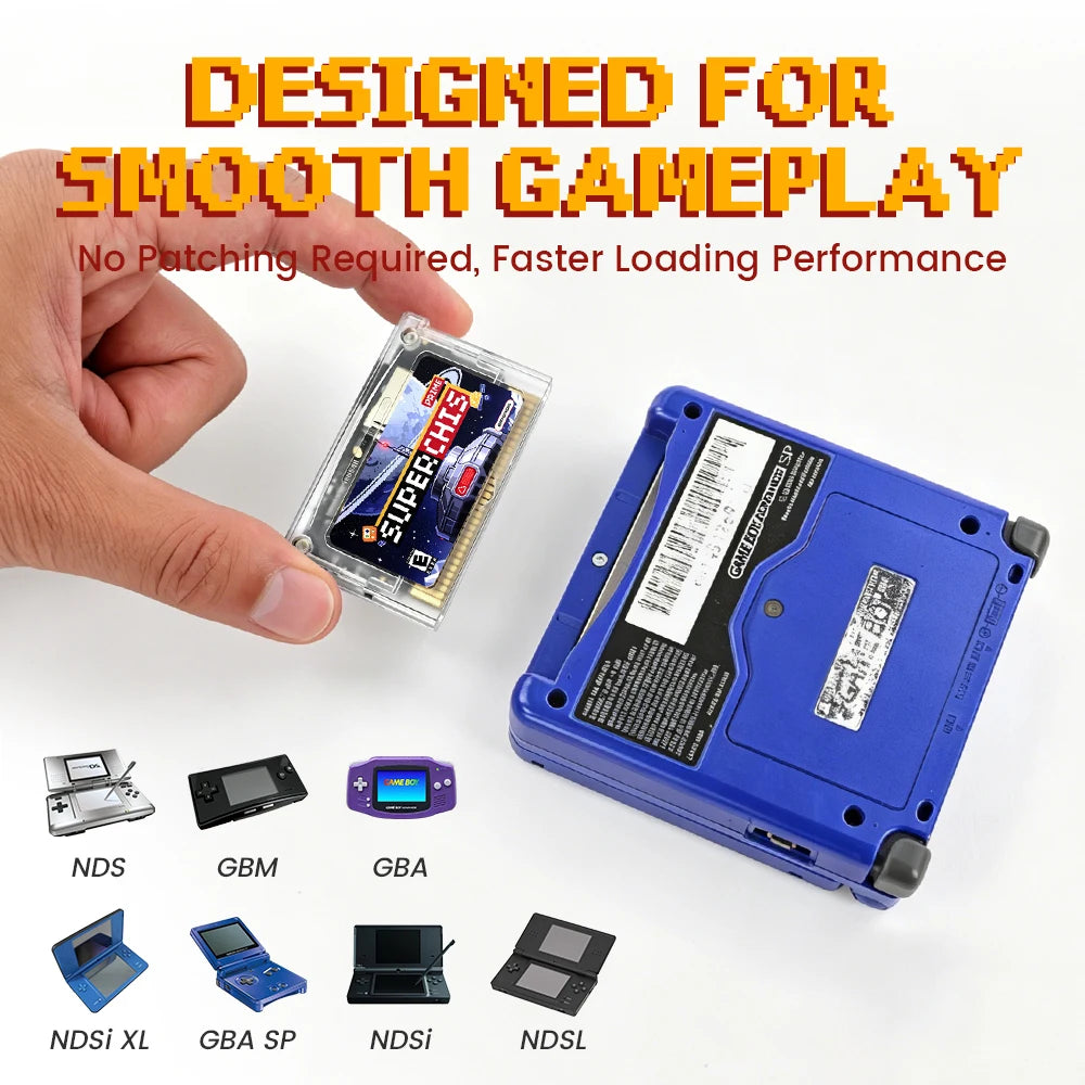 Retro Superchis Flash Game Cartridge With 8GB TF Card Preloaded 5000 Retro Games Plug And Play For GBA SP NDSL Handheld Consoles