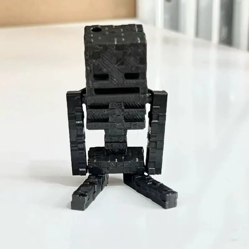 Pixelated Skull Collectible Figurine, Retro 8-bit Game Plastic Ornament, Black & White Pixel Decor for Desk, Car, Home & Office,