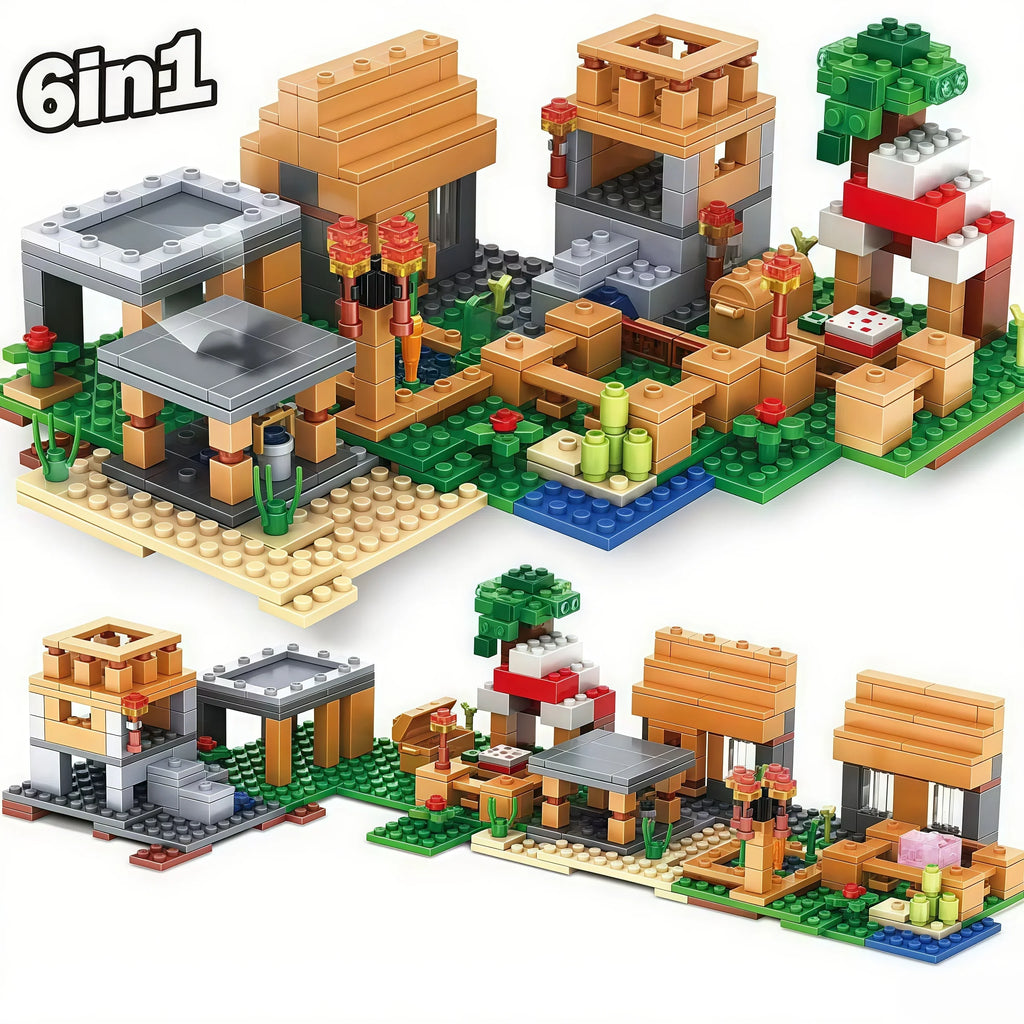 2026 New Minecrafted My World Large Village Tree House Windmill Building Blocks Set DIY Assembly Educational Bricks Toys for Kid