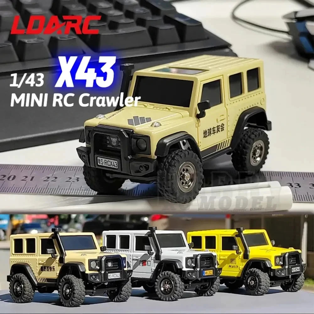 LDARC X43 RTR/BNR 1/43 Crawler Turbo RC Car 4WD Remote Control Mini Climbing Indoor Racing Vehicle Toy off Roader for Kids Adult