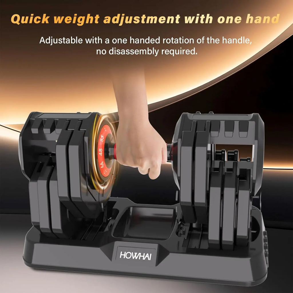 55lb Adjustable Dumbbell, 10 in 1 Hand Adjustable Weights Dumbbell with Anti-Slip Texture Handle, Exercise & Fitness, Custom