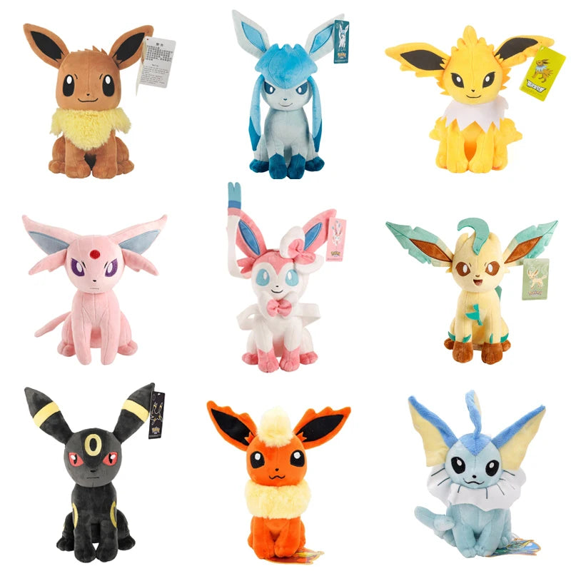 Pokemon Eevee Collection Plush Flareon Vaporeon Stuffed Doll Anime Espeon Umbreon Glaceon Leafeon Sylveon Toys Hobbis Kid Gift