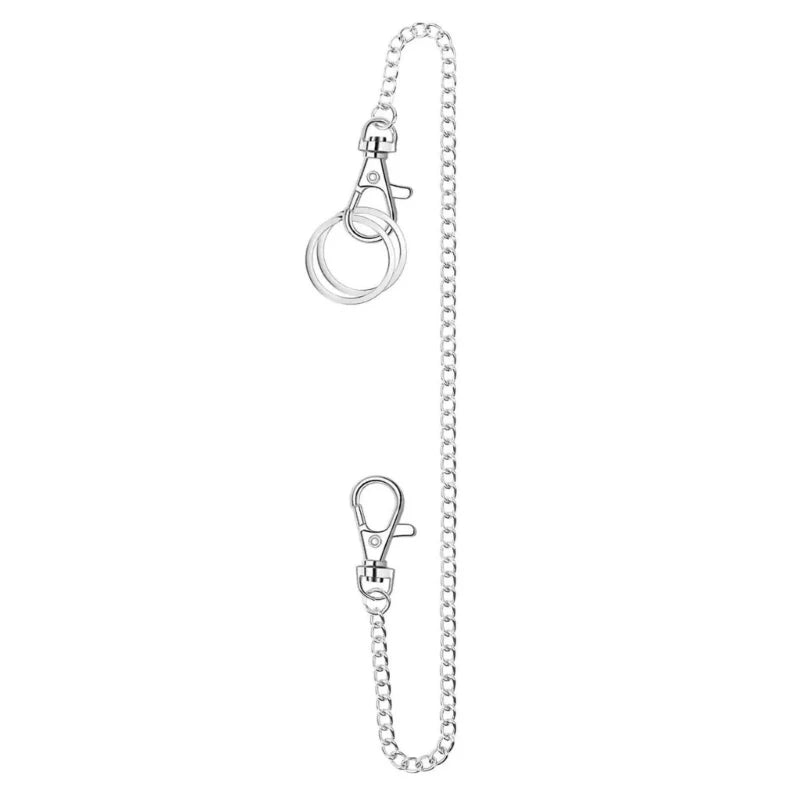 652F Both Ends Lobster Buckle Chain Belt Wallet Chain Pants Chain Pocket Chain with Keyring for Pants Belt Jeans Wallet-Key