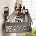No-Drill Suction Cup Aluminum Bathroom Wall Shelf