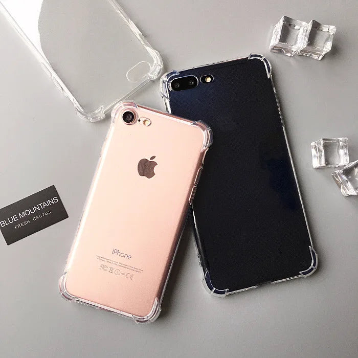 Clear Soft TPU Case for iphone 5 6 7 8 Plus X XR XS 11 12 13 14 Pro Max Clear Anti-knock Shockproof Phone Protection Case