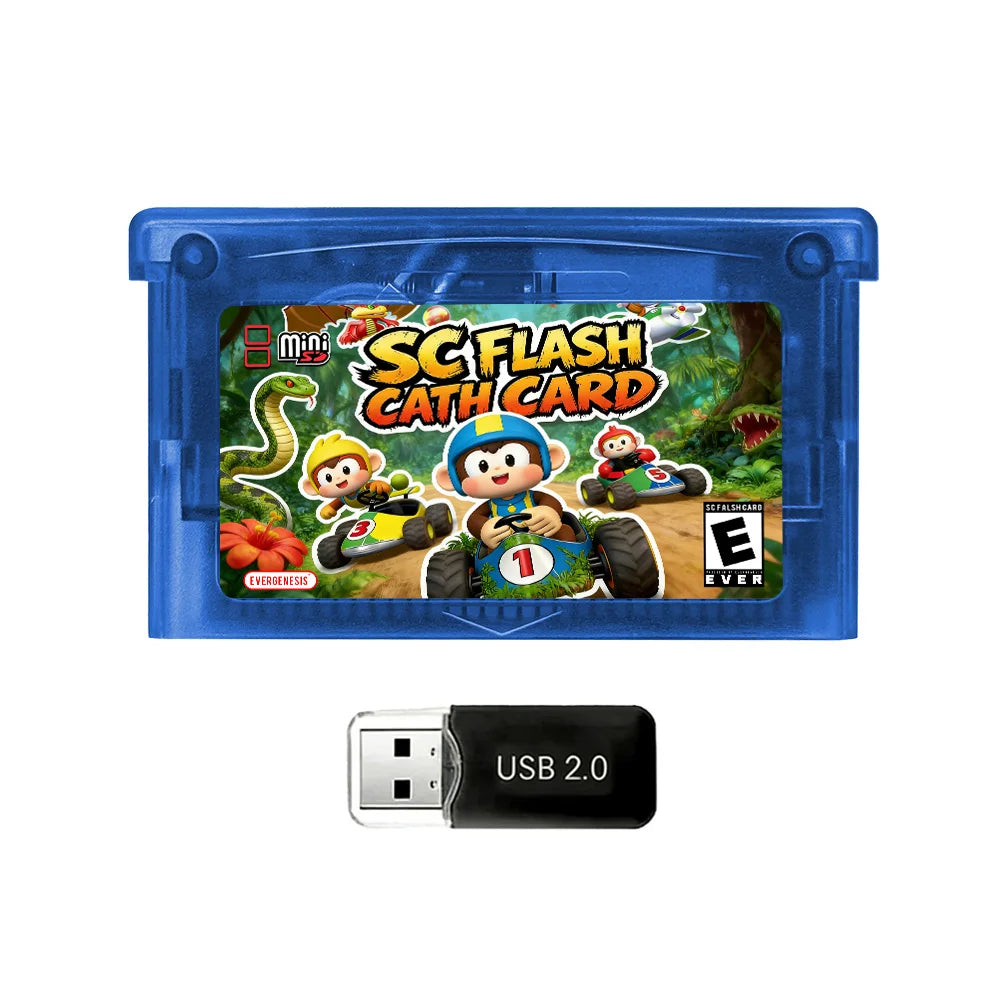 5000 in 1 Retro Games Cartridge New SCFW V2.0 GBA Flash Card with 8G TF Card RTC Flash for GBA/GBA SP/NDS Handheld Game Console