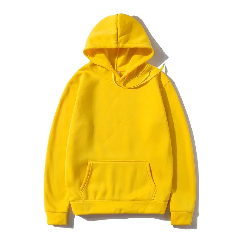 Men's Solid Color Pocket Pullover Hoodie