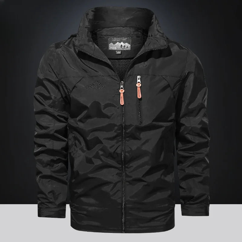Coupe-vent Homme Veste Tactique Imperméable Manteau Extérieur à Capuche Sports Militaire Randonnée Mince Vêtement d'Extérieur Manteau Streetwear