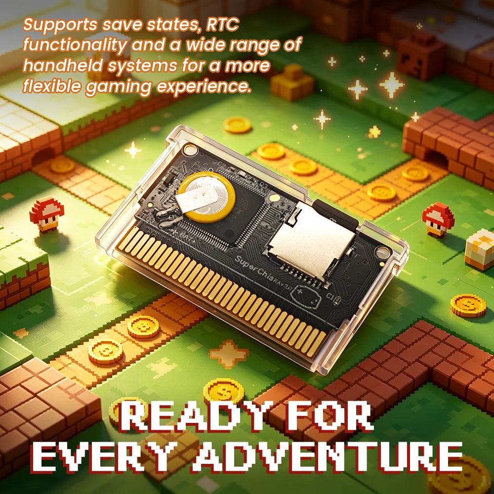 Retro Superchis Flash Game Cartridge With 8GB TF Card Preloaded 5000 Retro Games Plug And Play For GBA SP NDSL Handheld Consoles