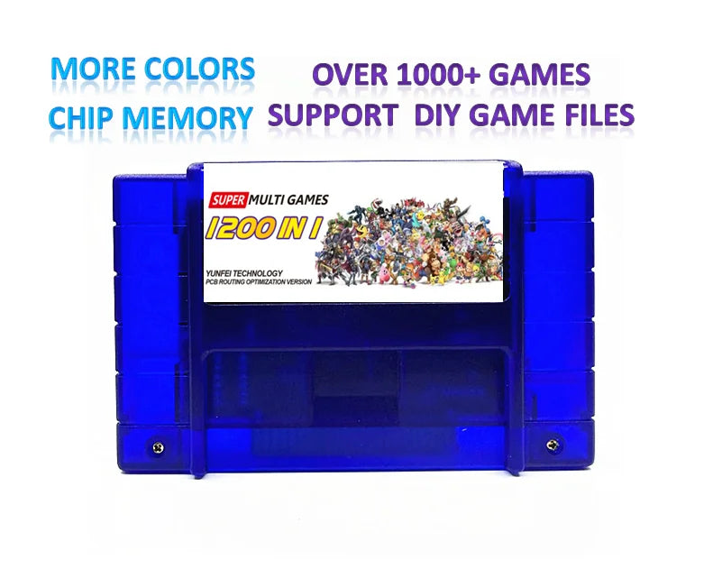 Super DIY Retro 1200 in 1 Pro VEDIO Game Cartridge For 16 Bit Game Console Card China Version