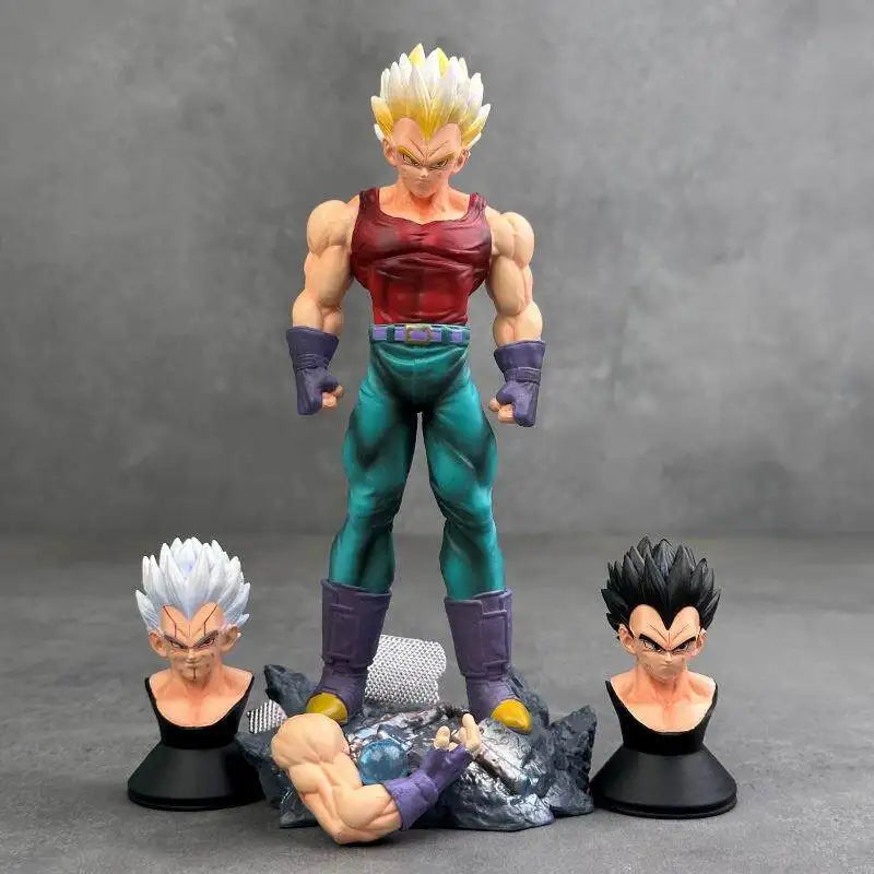 Vegeta Super Saiyan Three Head Sculpts Standing Pose Anime Collectible Model Statue Figurine For Desktop Collection Display