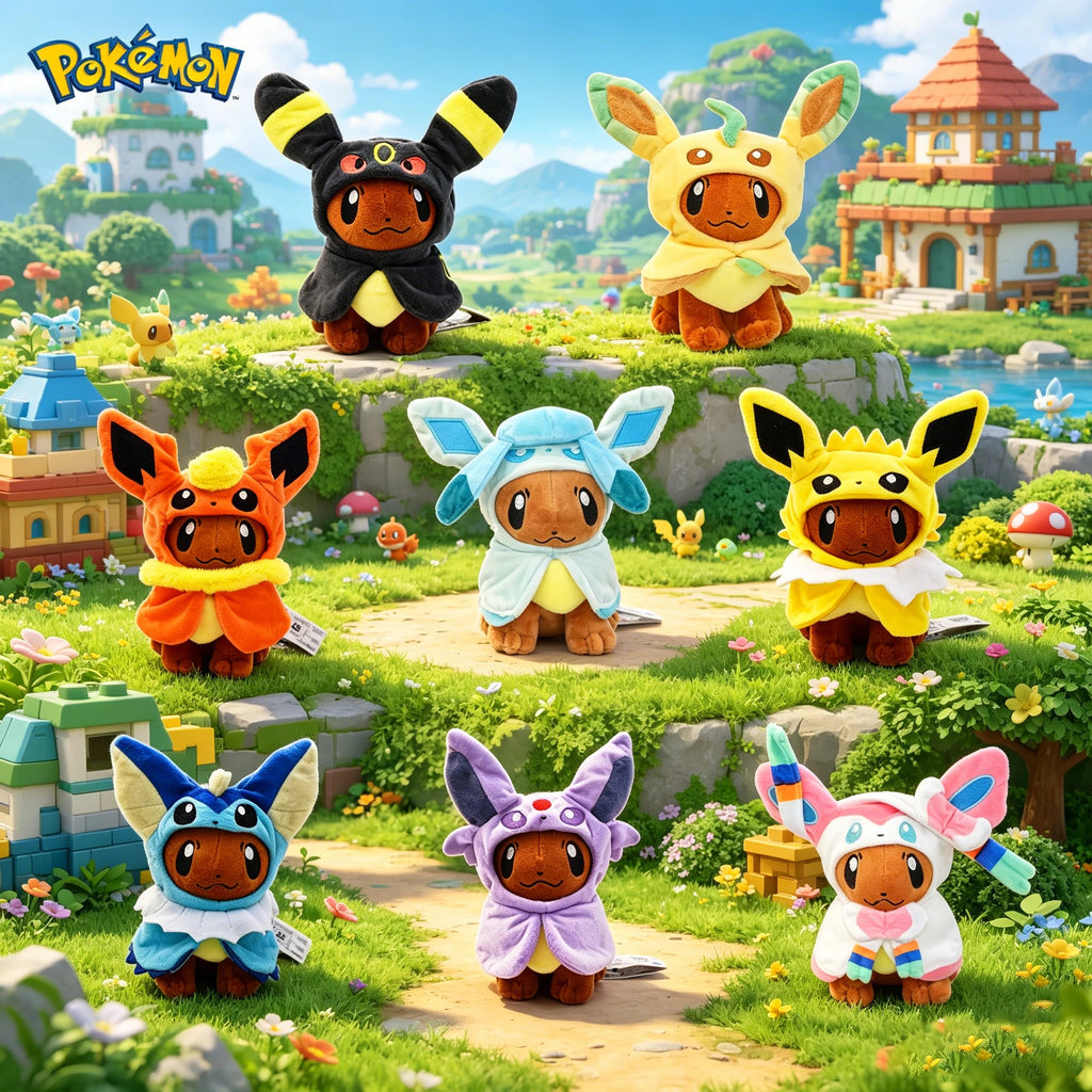 Eevee Cosplay Hooded Plush Doll Umbreon Leafeon Flareon Glaceon Jolteon Espeon Vaporeon Sylveon Stuffed Toy Soft Peluche Gifts