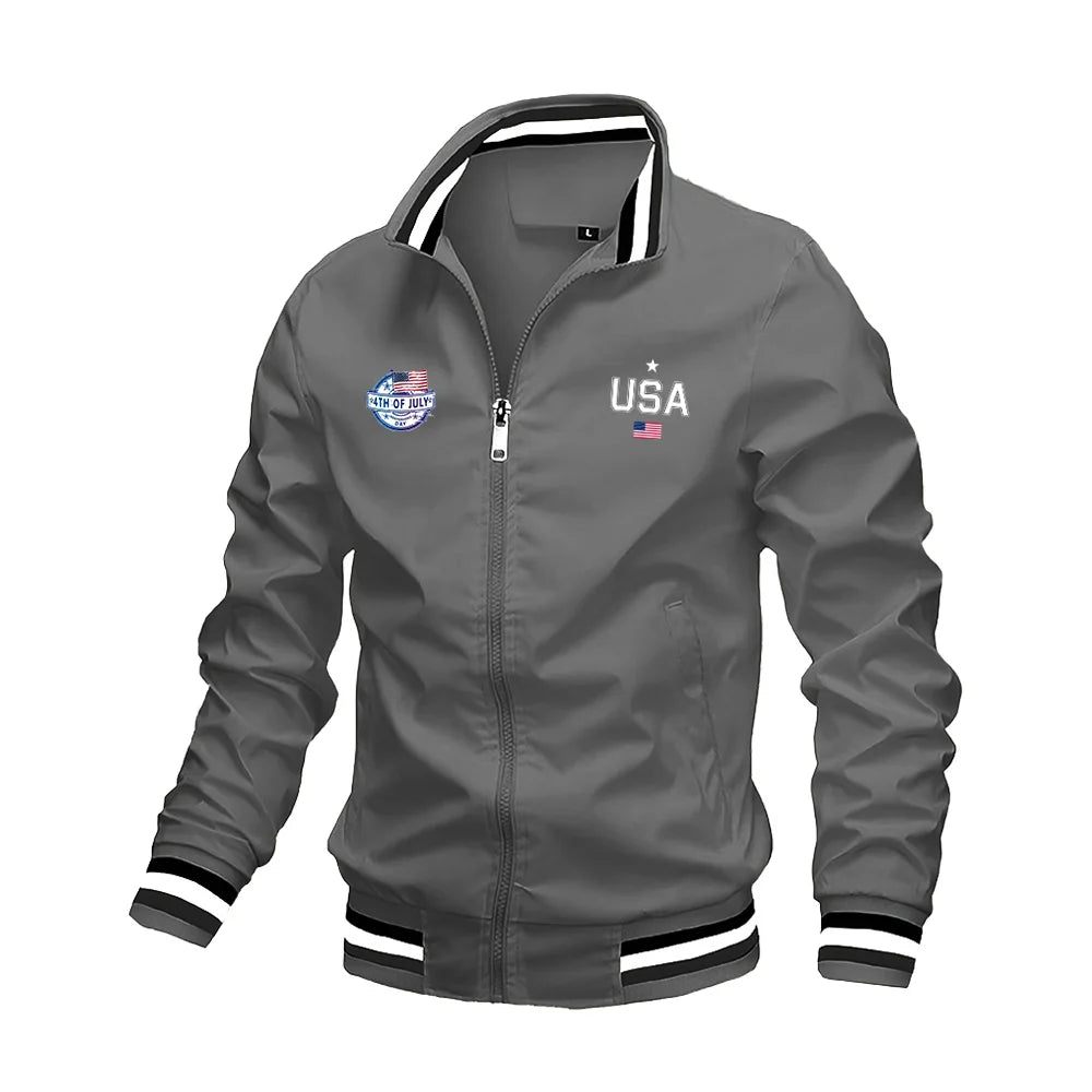 Men's Jackets High quality Fashion Casual USA Letter Graphic Print Outdoor Coat Tops Baseball Bomber Varsity Jacket Men Oversize