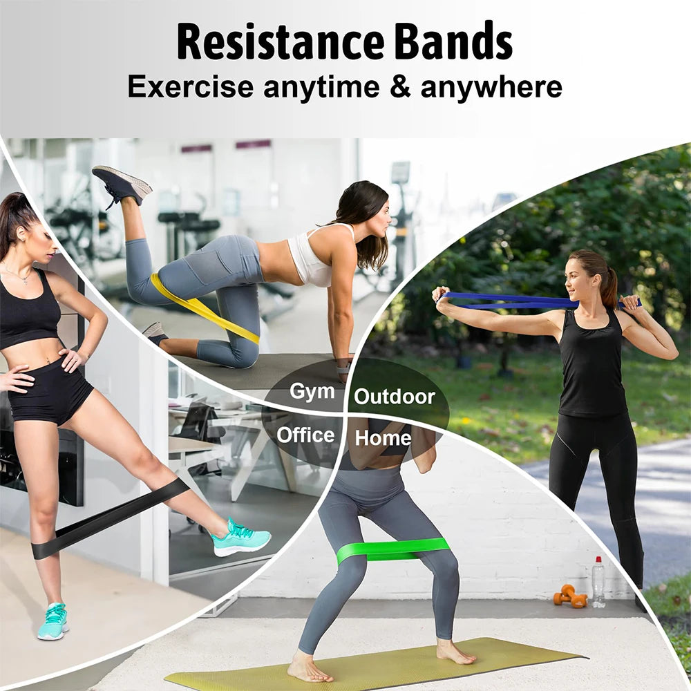 Resistance Bands for Working Out Elastic Exercice Loop Band for Pilates Yoga Starter Set of 5 for Booty Legs Stretch Flexbands