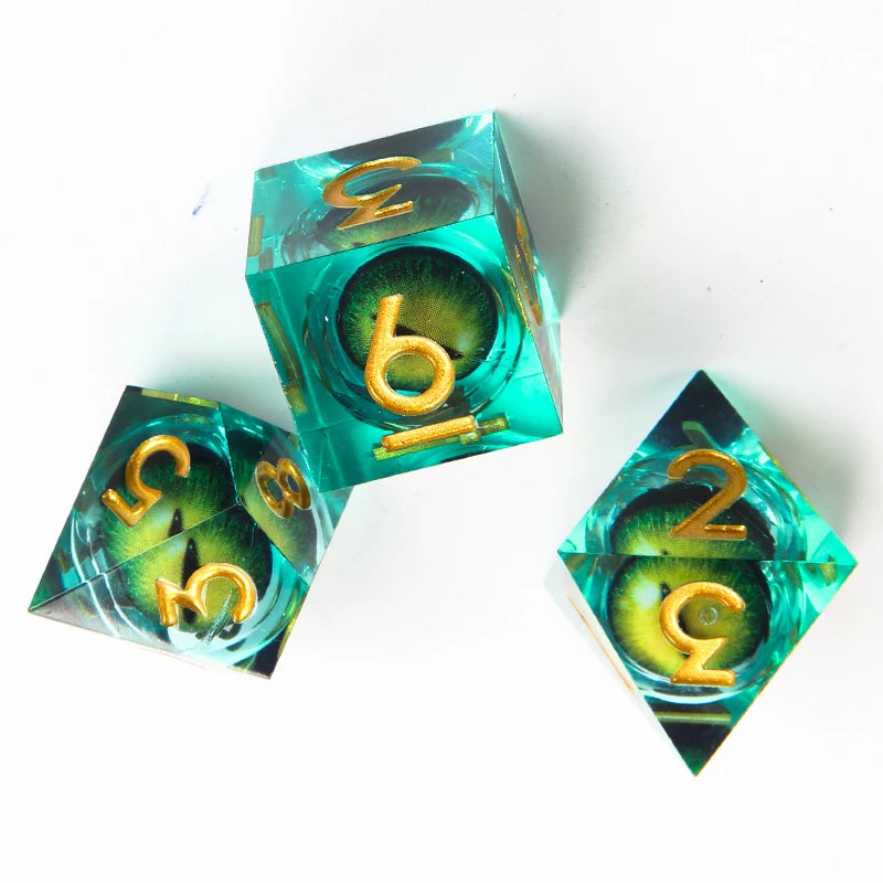 Jeu de dés DND à cœur liquide, dés de donjon et dragon en résine à bords tranchants, jeu de rôle, dés RPG D et D D20, D12, D10, D8, D6, D4