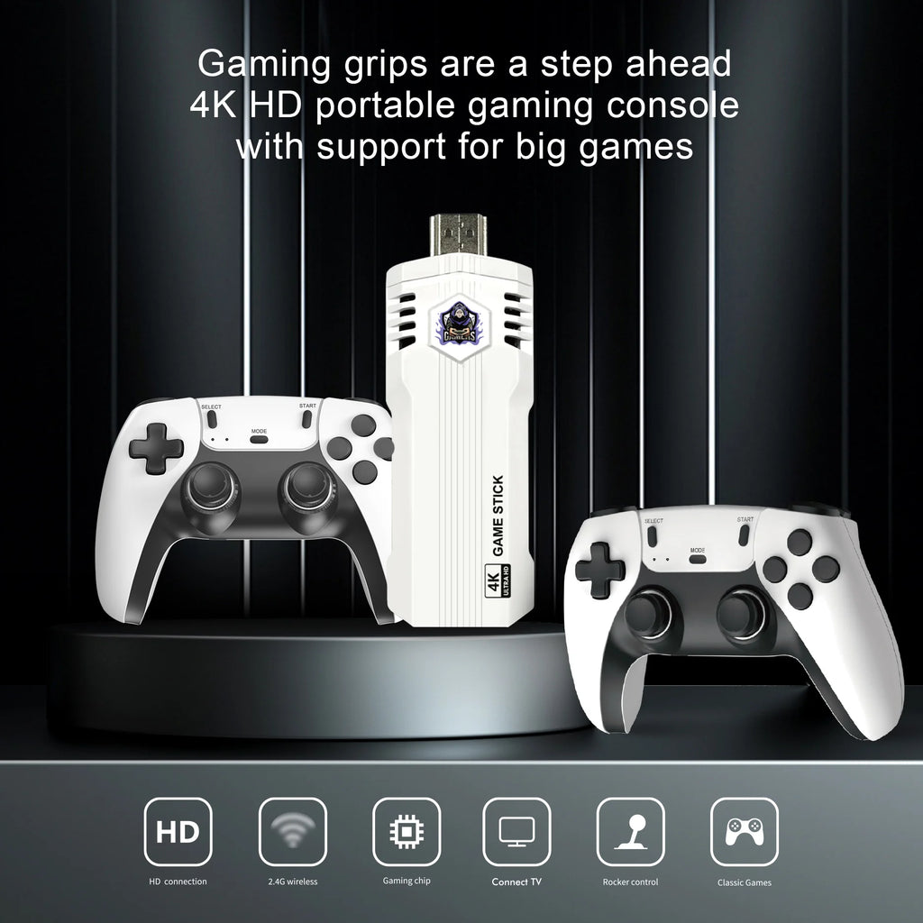 Retro Gaming Console X2L,Game Stick with 4K HD Display and 2 Wireless Controllers,Built-in 40+ Emulators&30000+Games