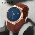 TOMI Minimalist Leather Quartz Watch
