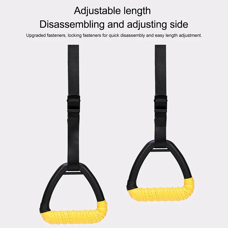 2M Fitness Gymnastic Rings Pull Up Handle Rings With Adjustable Strap For Adult Pull Up Ring Workout Equipment Strength Training