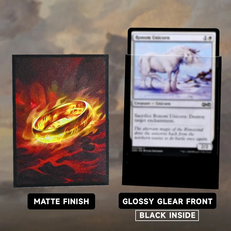 TCG Card Sleeves -Magic Ring - Ultra Clear Front & Matte Finish Back, 100 Count Standard Size CCG Sleeves