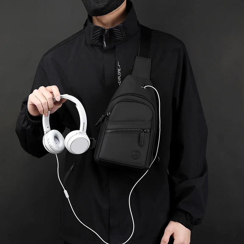 Sac bandoulière homme, Sac à dos à bandoulière, Sac de voyage, Sac de sport de plein air à la mode, Sac à main mâle en nylon imperméable, Sac de messager à bandoulière latérale/poitrine