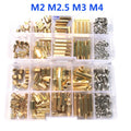 Brass motherboard standoff and screw kit assortment