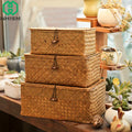 Woven Rattan Storage Basket with Lid