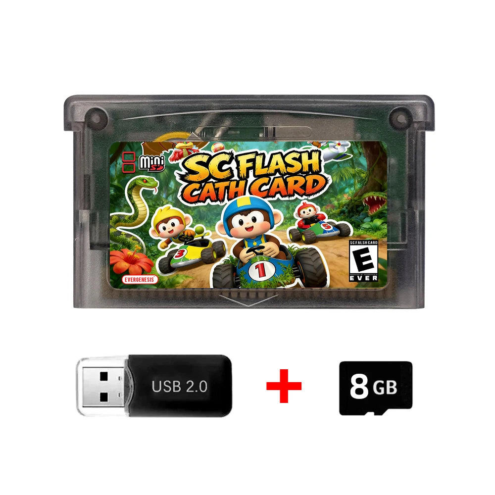 5000 in 1 Retro Games Cartridge New SCFW V2.0 GBA Flash Card with 8G TF Card RTC Flash for GBA/GBA SP/NDS Handheld Game Console