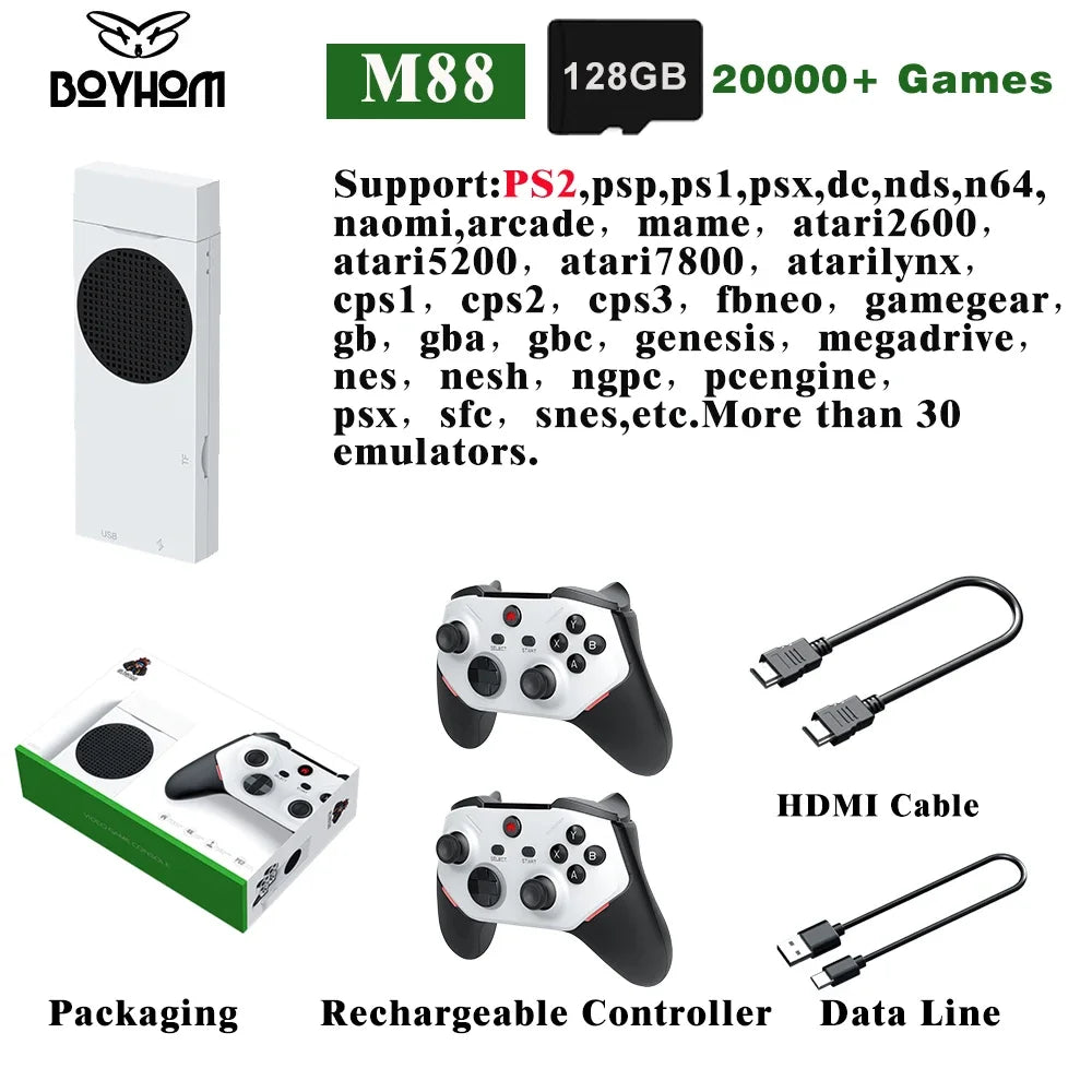 BOYHOM M88 Retro Video Game Console Composed of 2 x Cortex A75+6x Cortex A55 20000+ Games Plug and Play