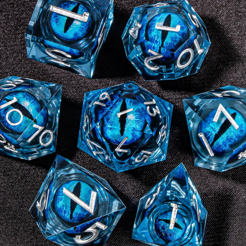 Jeu de dés DND à cœur liquide, dés de donjon et dragon en résine à bords tranchants, jeu de rôle, dés RPG D et D D20, D12, D10, D8, D6, D4