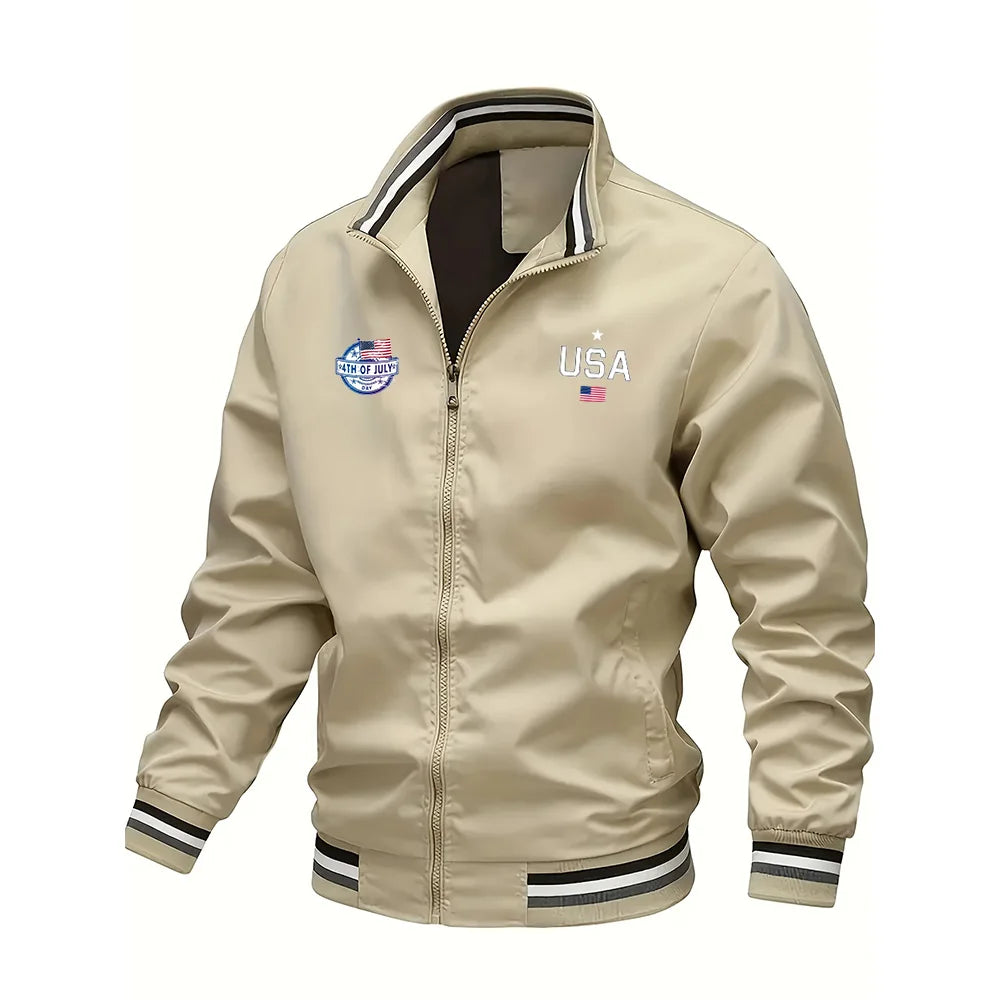 Men's Jackets High quality Fashion Casual USA Letter Graphic Print Outdoor Coat Tops Baseball Bomber Varsity Jacket Men Oversize