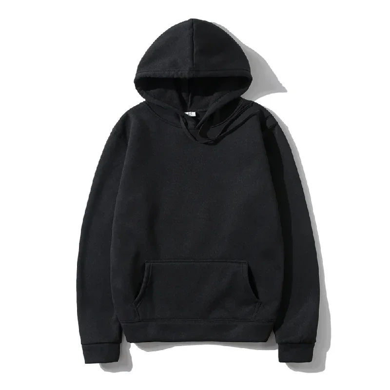 Men's Solid Color Pocket Pullover Hoodie