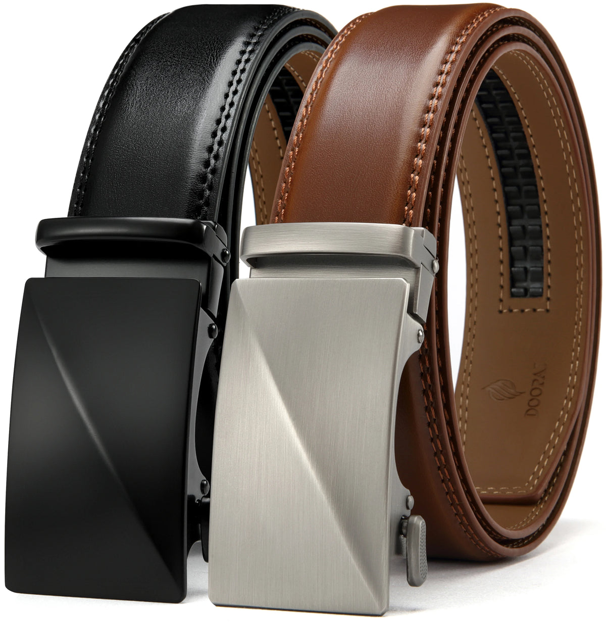 Men's Leather Belt with Automatic Buckle