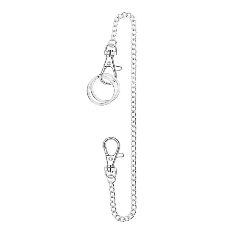 652F Both Ends Lobster Buckle Chain Belt Wallet Chain Pants Chain Pocket Chain with Keyring for Pants Belt Jeans Wallet-Key