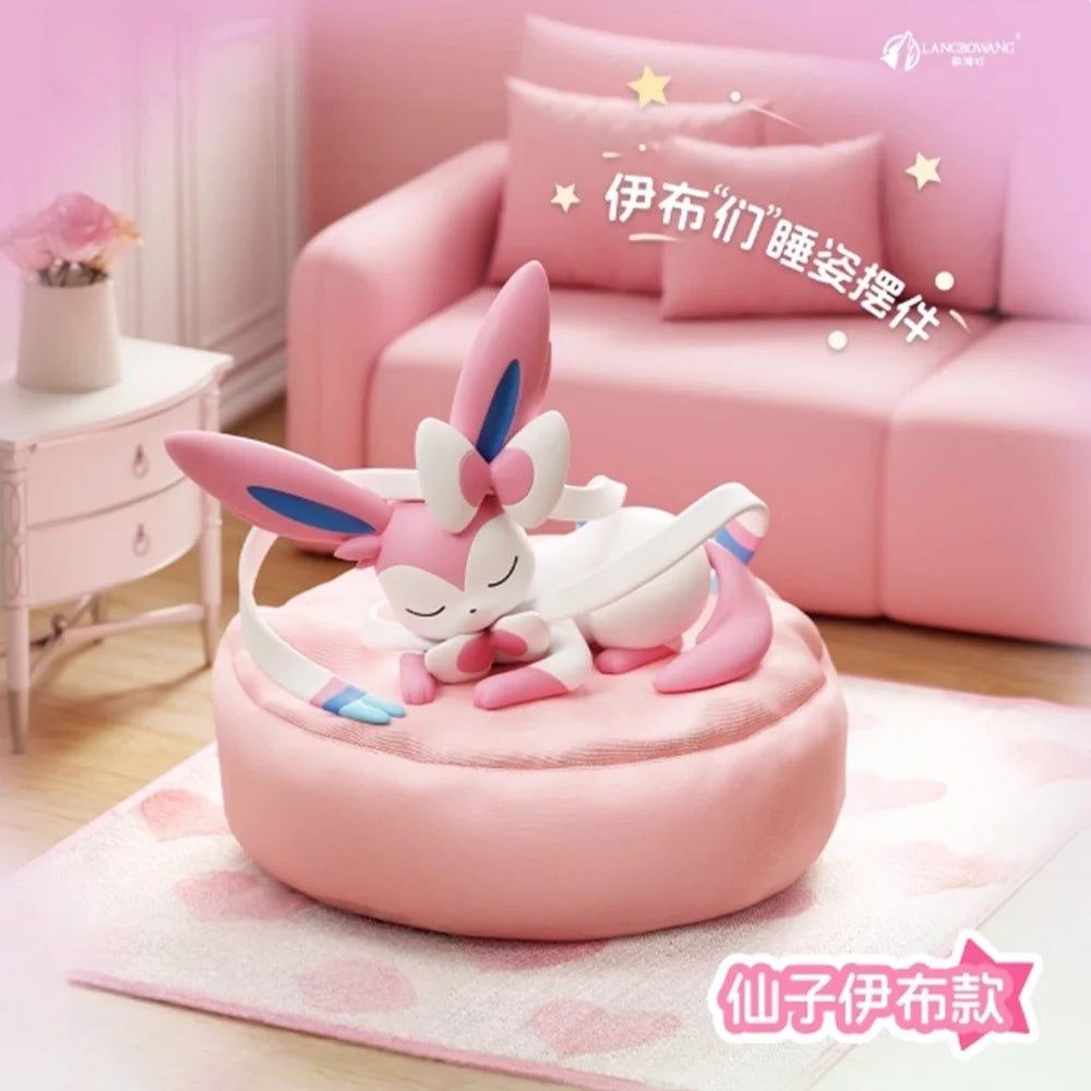 Eevee Evolution Sleeping Series Mystery Box Genuine Vaporeon Sylveon Espeon Umbreon Action Anime Figurine Collectible Gift Set