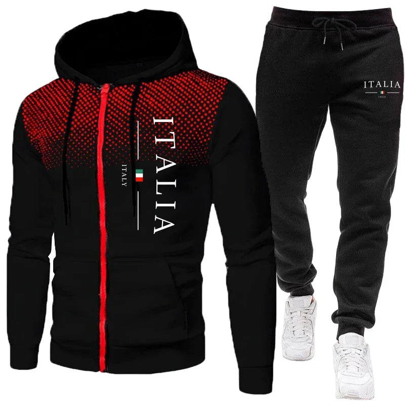 Urban Zip-Up Fleece Tracksuit black colorway