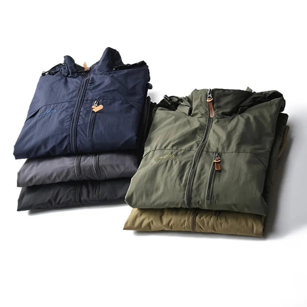 Coupe-vent Homme Veste Tactique Imperméable Manteau Extérieur à Capuche Sports Militaire Randonnée Mince Vêtement d'Extérieur Manteau Streetwear