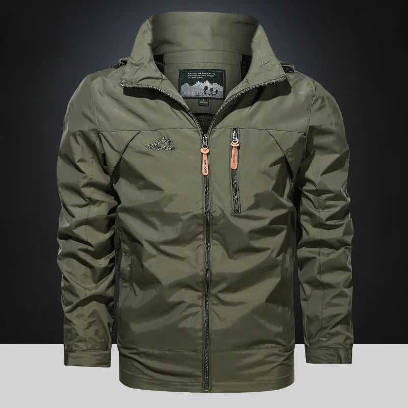Coupe-vent Homme Veste Tactique Imperméable Manteau Extérieur à Capuche Sports Militaire Randonnée Mince Vêtement d'Extérieur Manteau Streetwear