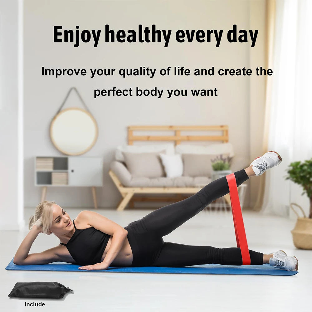 Resistance Bands for Working Out Elastic Exercice Loop Band for Pilates Yoga Starter Set of 5 for Booty Legs Stretch Flexbands