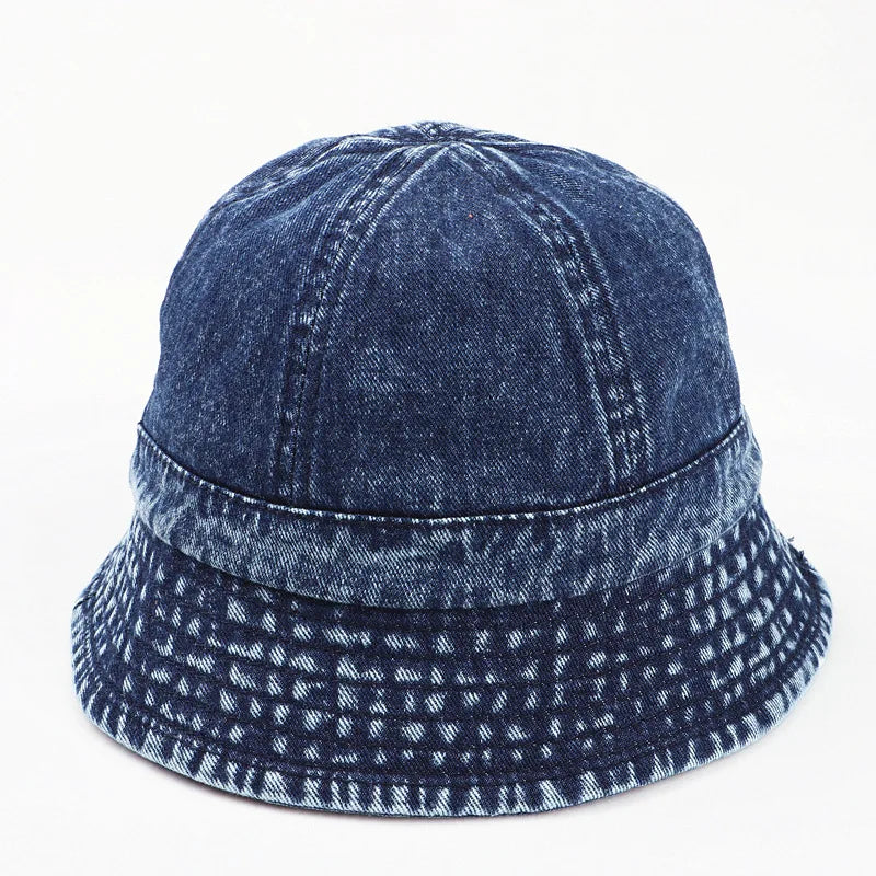 Washed Denim Bucket Hat Women Fisherman's Hat Bucket Hat Unisex Bob Caps Hip Hop Gorros Men Panama Windproof Bucket Hat Outdoor