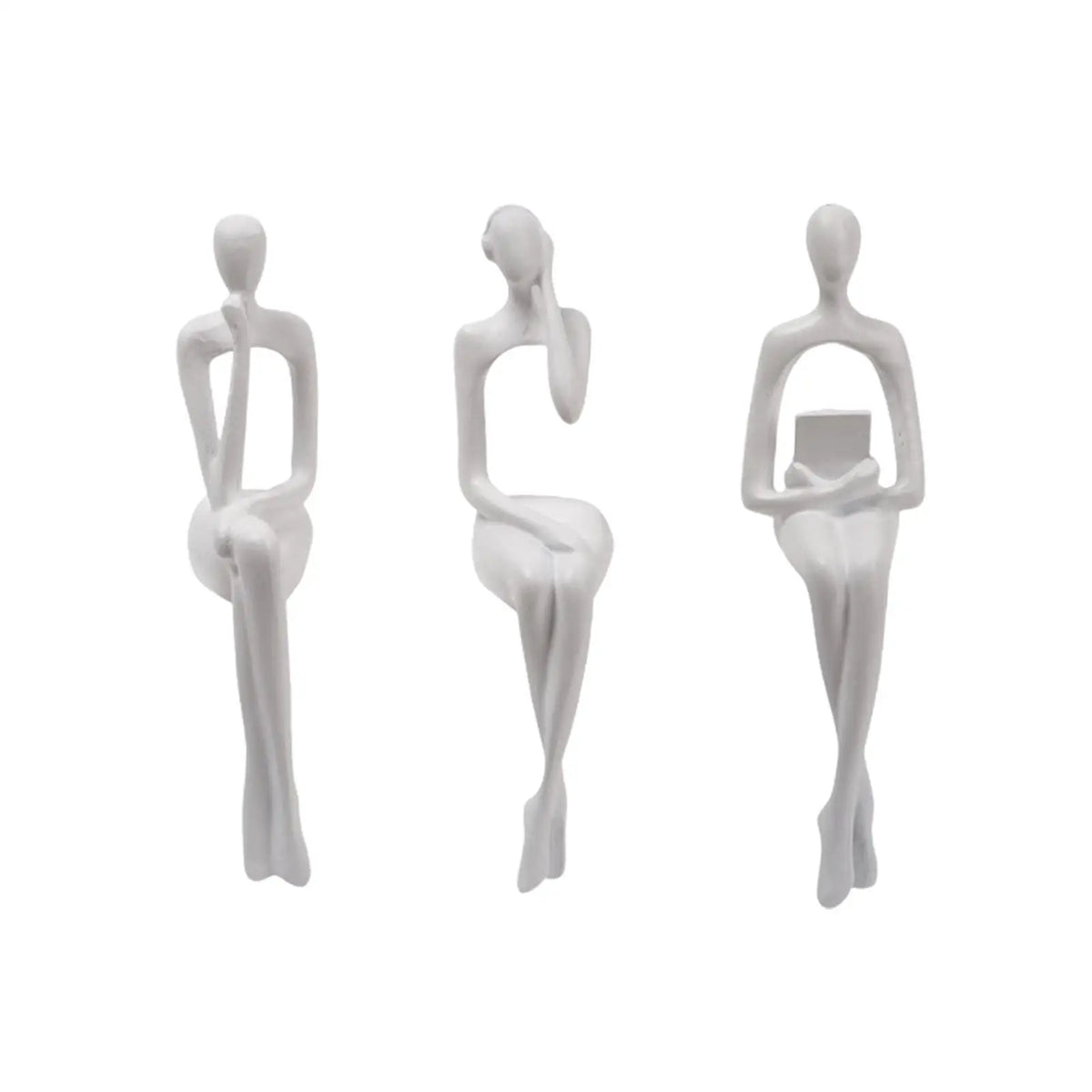 Statue de penseur abstrait en résine, sculpture décorative pour étagère