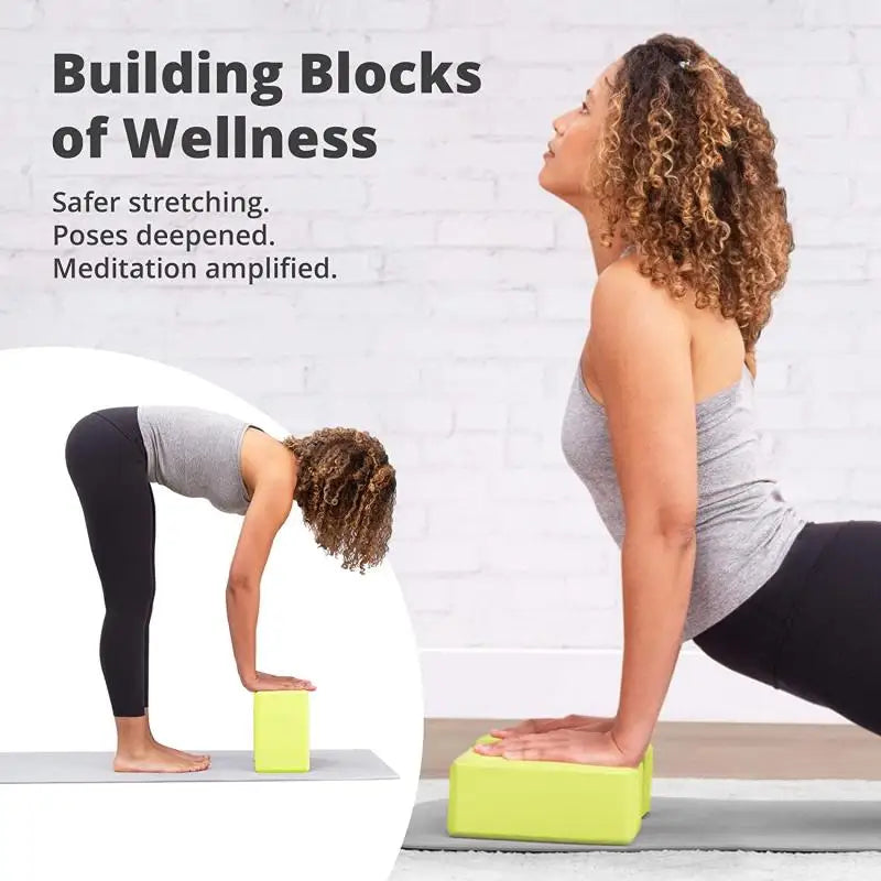 Set of 2 Yoga Blocks - Made from High-Density Foam, Lightweight, Supportive, And Odor-Free - Essential Yoga Gear for Women, Gym