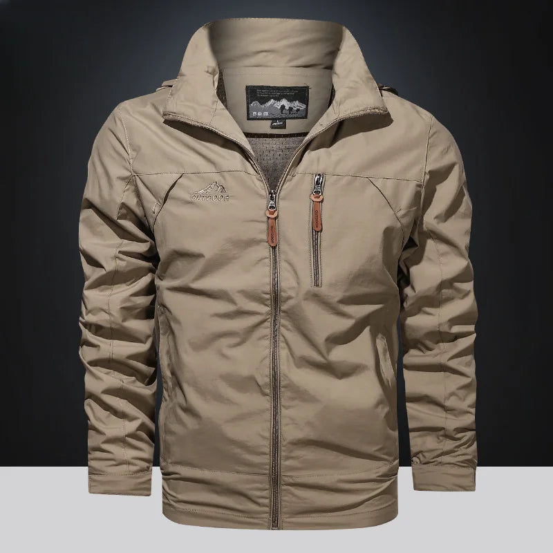 Coupe-vent Homme Veste Tactique Imperméable Manteau Extérieur à Capuche Sports Militaire Randonnée Mince Vêtement d'Extérieur Manteau Streetwear