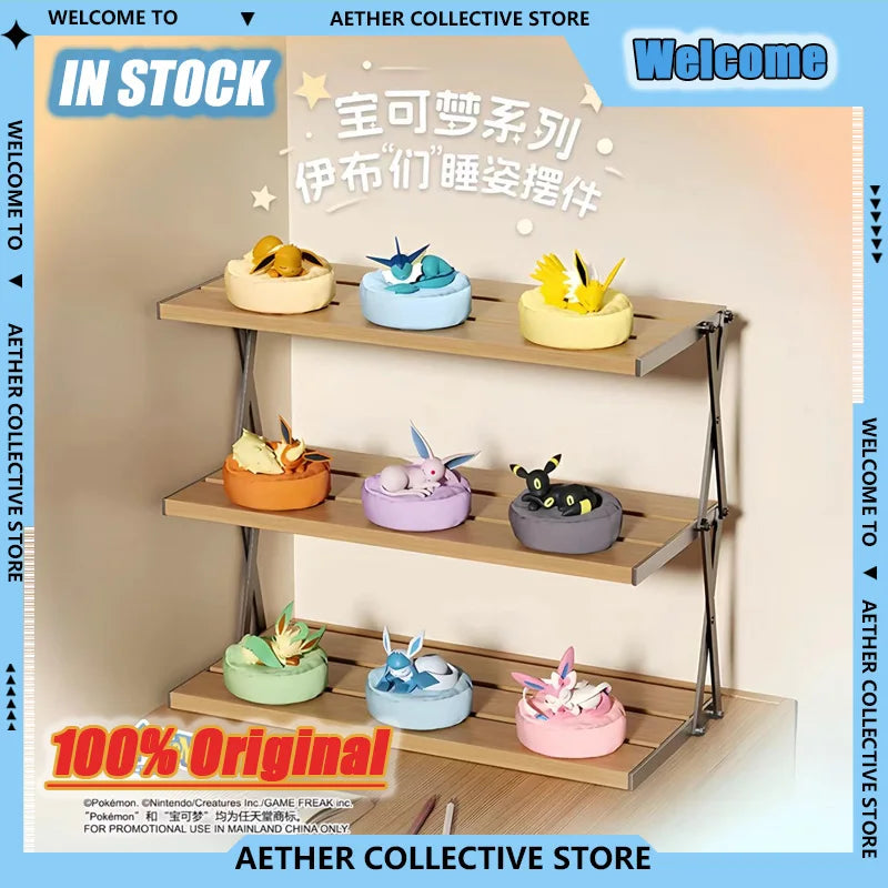 Eevee Evolution Sleeping Series Mystery Box Genuine Vaporeon Sylveon Espeon Umbreon Action Anime Figurine Collectible Gift Set
