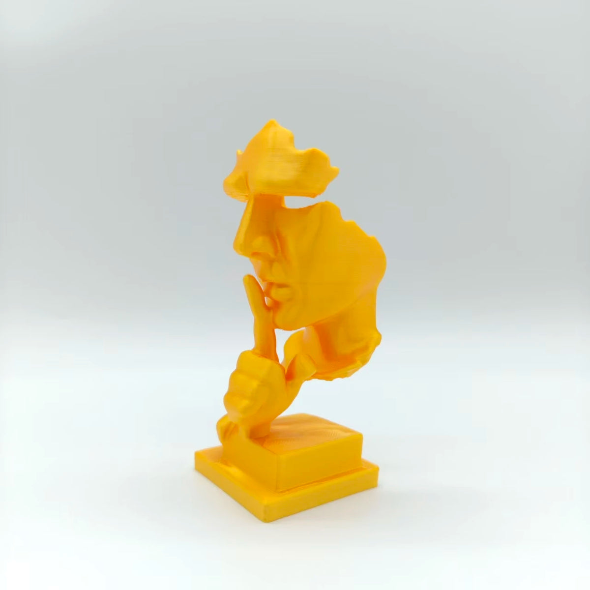 Thinker Statue, Silence Is Golden Abstract Art Statue, 3D Printed Durable Plastic, Modern Plastic Home Sculpture, Minimalist Design High-Quality Ornament, Home Office Desktop Decoration, Christmas Easter Halloween Creative Gi