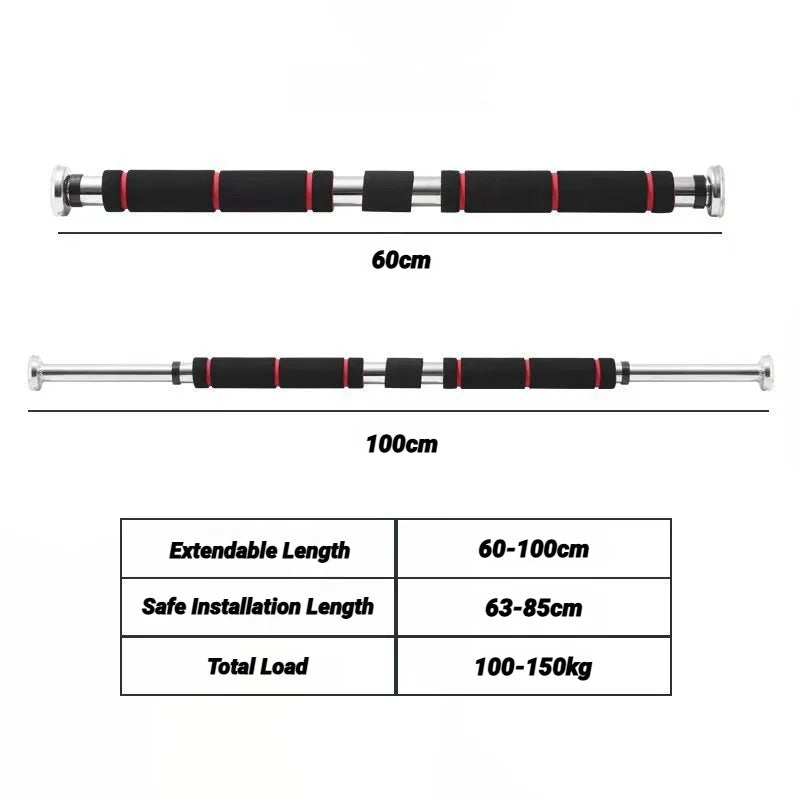 150kg Adjustable Door Horizontal Bars Exercise Home Workout Gym Chin Up Pull Training Bar Sport Fitness Wall Tension Muscle