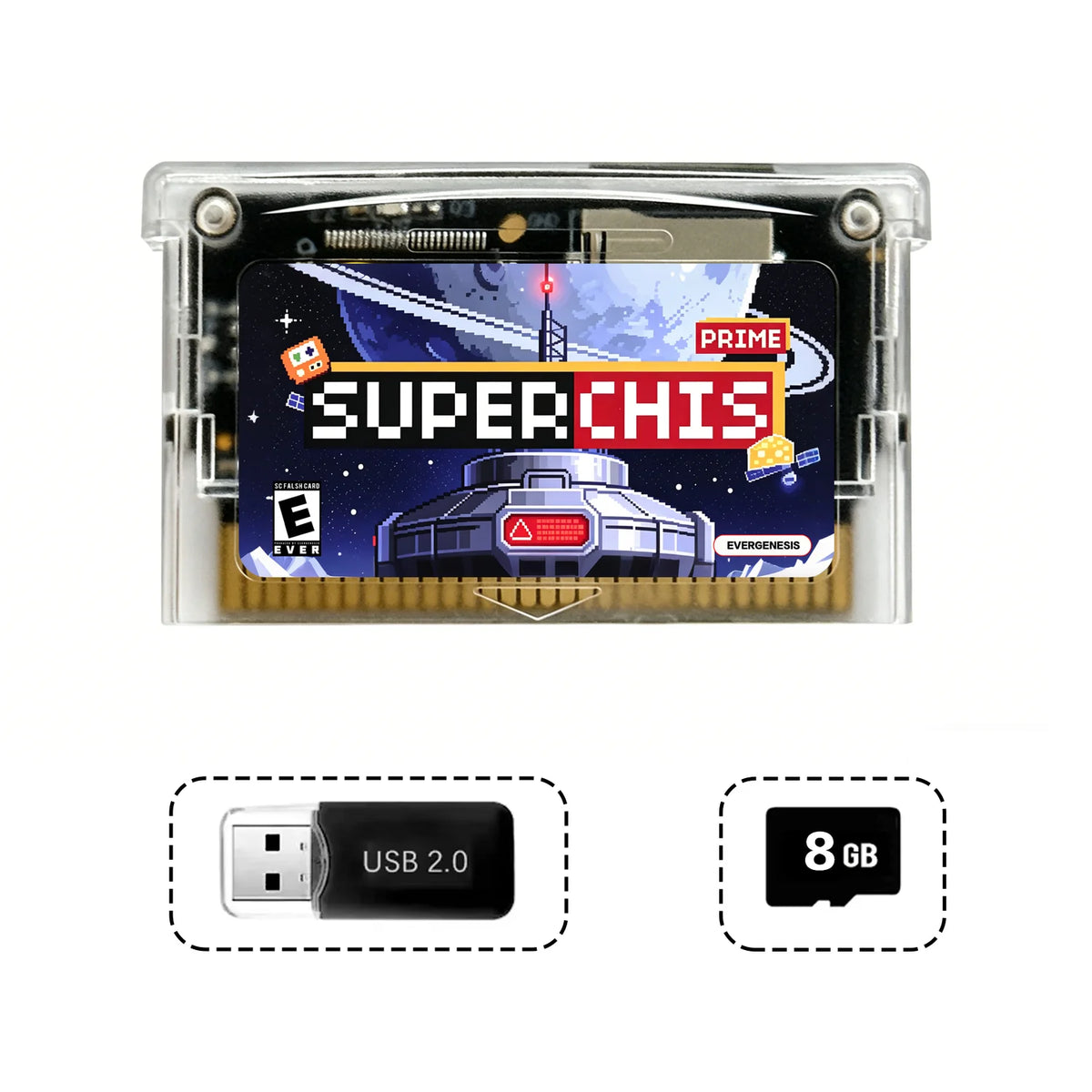 Retro Superchis Flash Game Cartridge With 8GB TF Card Preloaded 5000 Retro Games Plug And Play For GBA SP NDSL Handheld Consoles