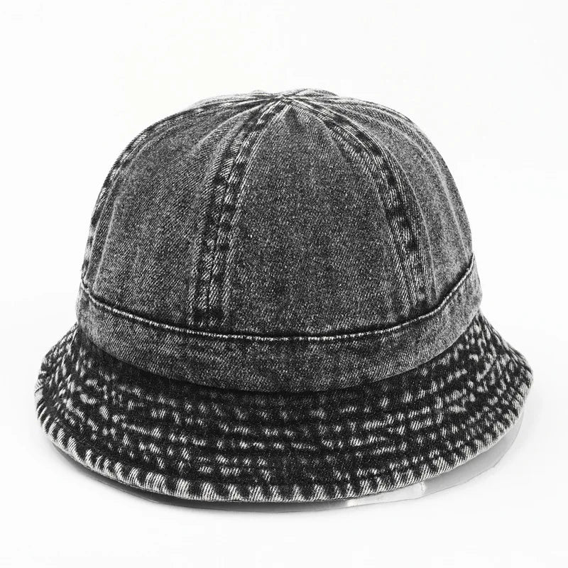 Washed Denim Bucket Hat Women Fisherman's Hat Bucket Hat Unisex Bob Caps Hip Hop Gorros Men Panama Windproof Bucket Hat Outdoor