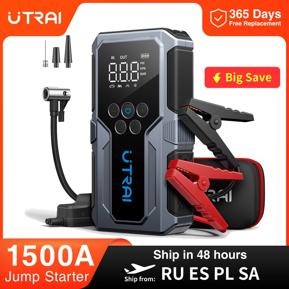 UTRAI 1500A Portable Jump Starter and Air Compressor