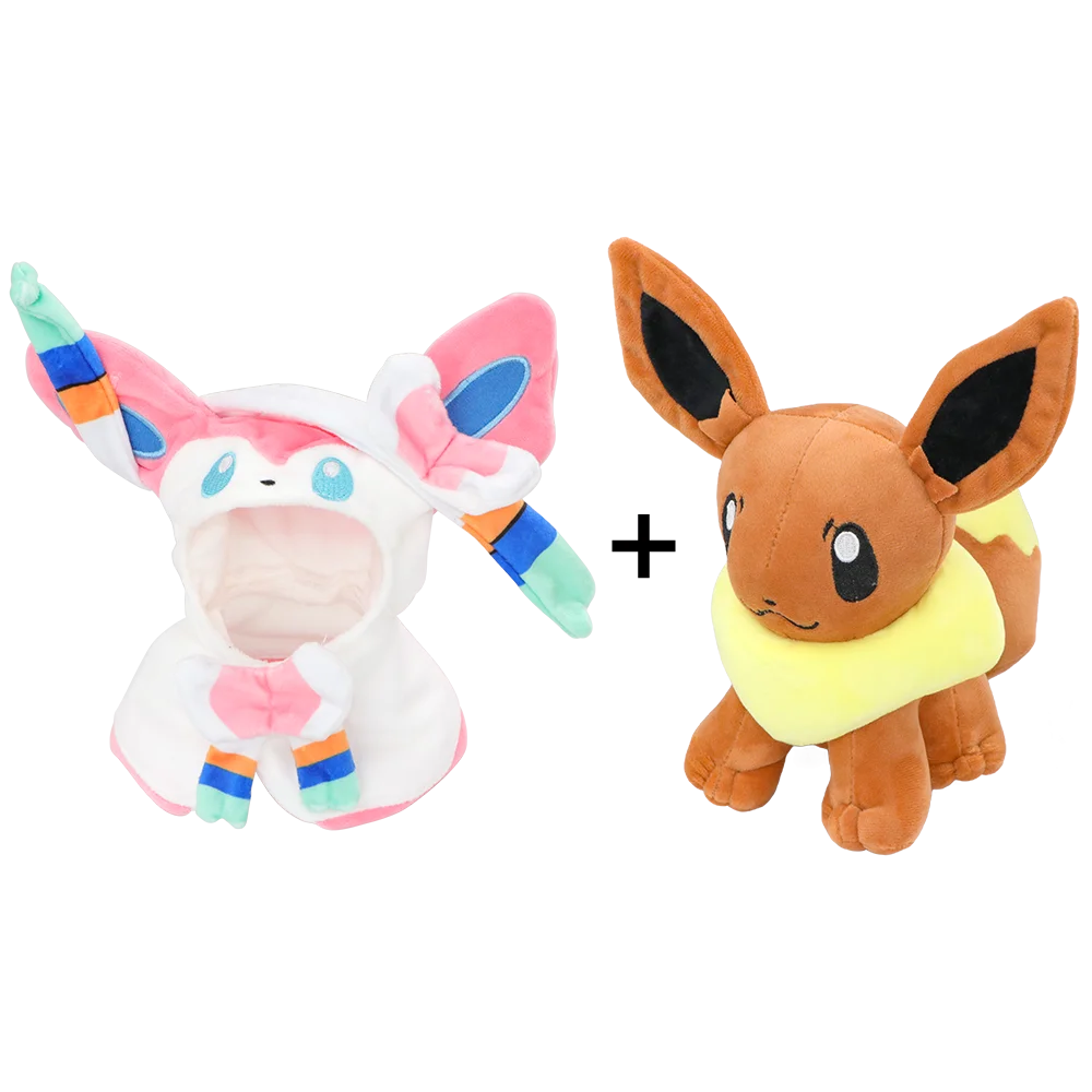 Eevee Cosplay Hooded Plush Doll Umbreon Leafeon Flareon Glaceon Jolteon Espeon Vaporeon Sylveon Stuffed Toy Soft Peluche Gifts