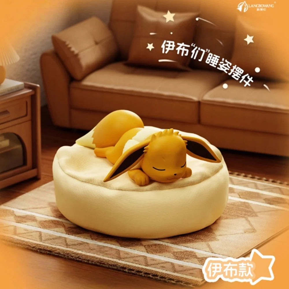 Eevee Evolution Sleeping Series Mystery Box Genuine Vaporeon Sylveon Espeon Umbreon Action Anime Figurine Collectible Gift Set